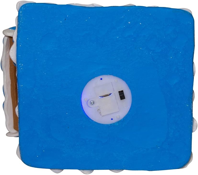 Kurt S Adler 7 Inch LED Hanukkah Gingerbread House Tablepiece Blue