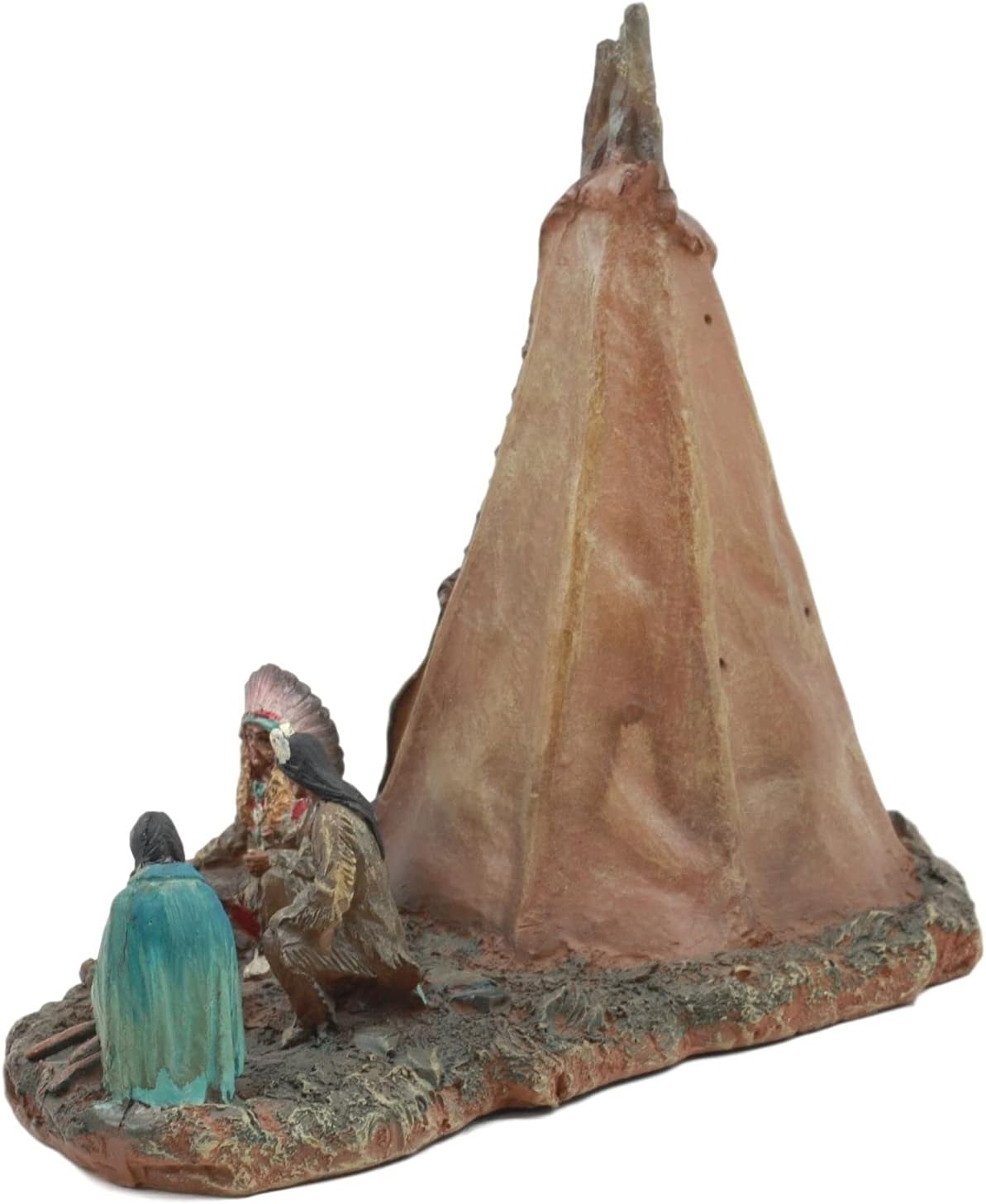 Ebros Gift Tribal Chief Fire Building LED Tipi Statue
