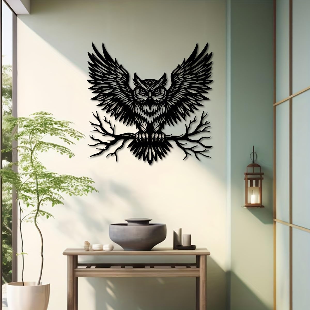 Black Metal Owl Wall Art Modern Wall Decor