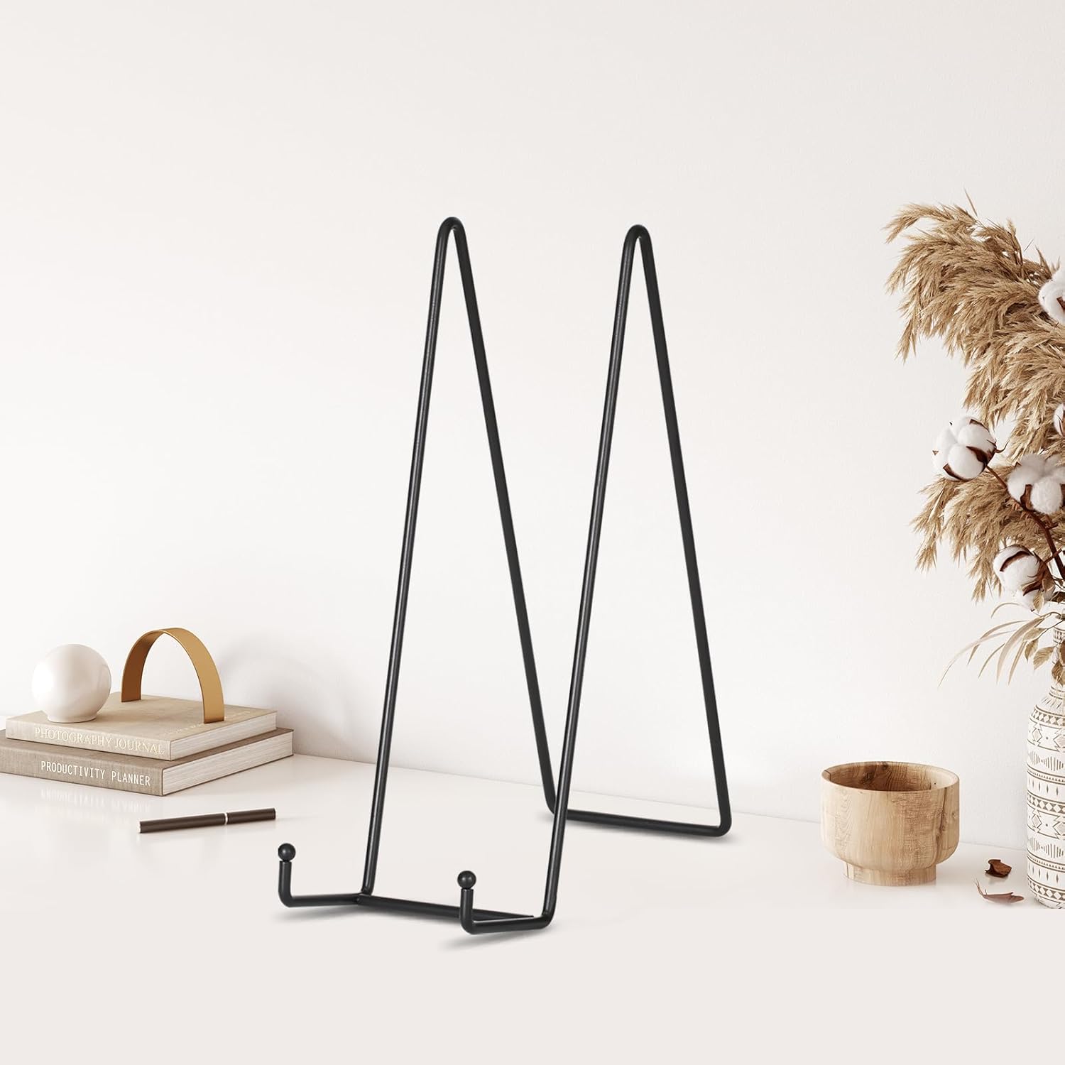 12 Inch Oversized Plate Display Stand - 2 Pack Black Metal Easel