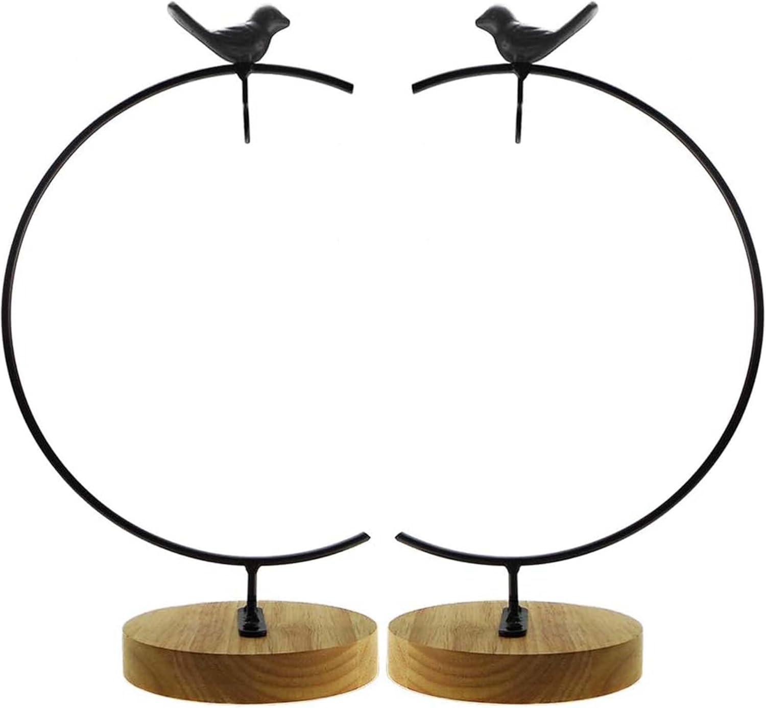 MADOCEGO Ornament Display Stand Air Plants Holder Black Bird Hook