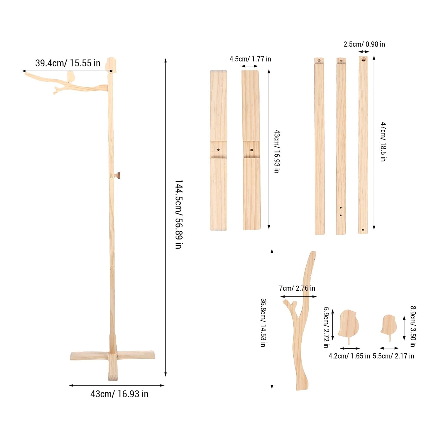 Luocute Floor Standing Crib Mobile Arm 56 Inch Wooden Support