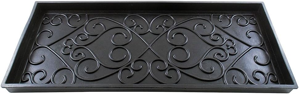 Achla Designs Scrollwork Rubber Boot Tray Medium Black