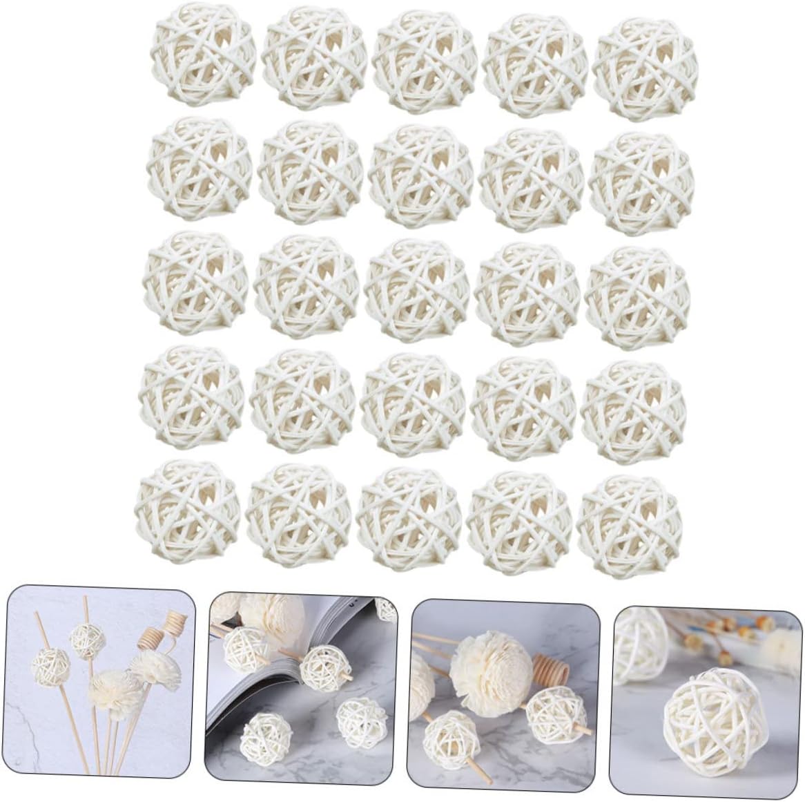 Alipis 25pcs Aromatherapy Rattan Balls Decorative Vase Fillers