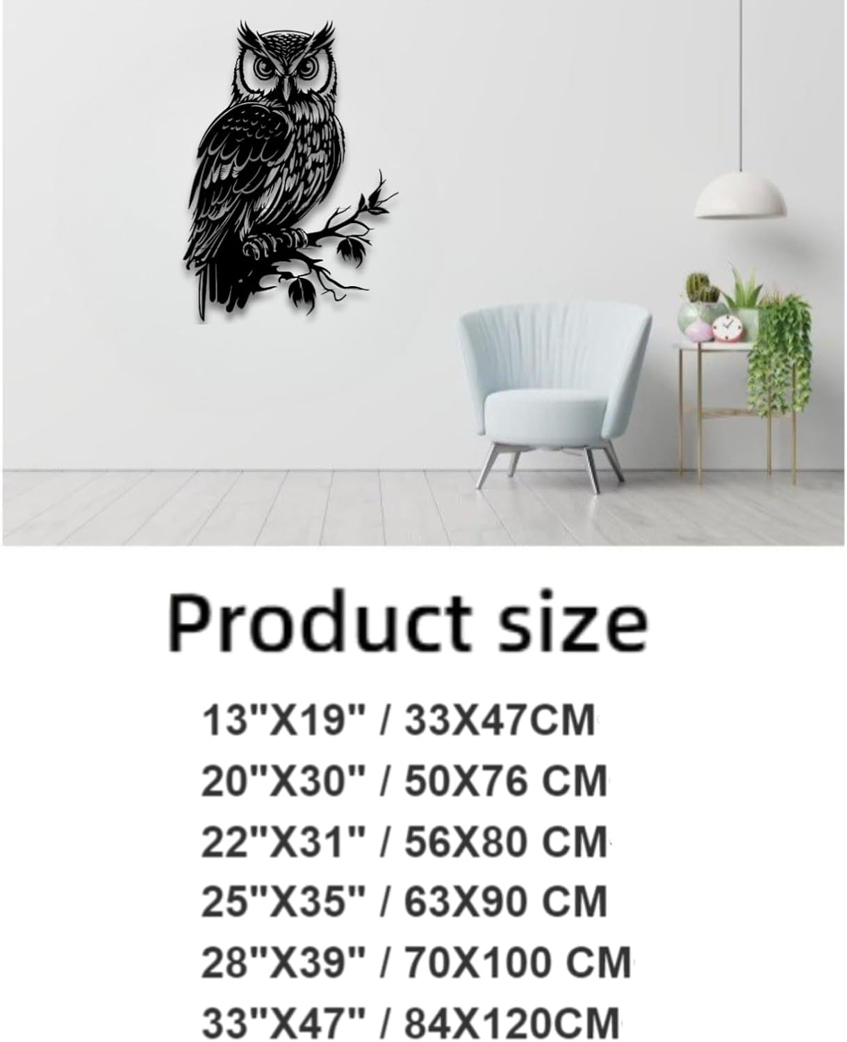 Sturdy Metal Owl Wall Sculpture 33X47 Decor