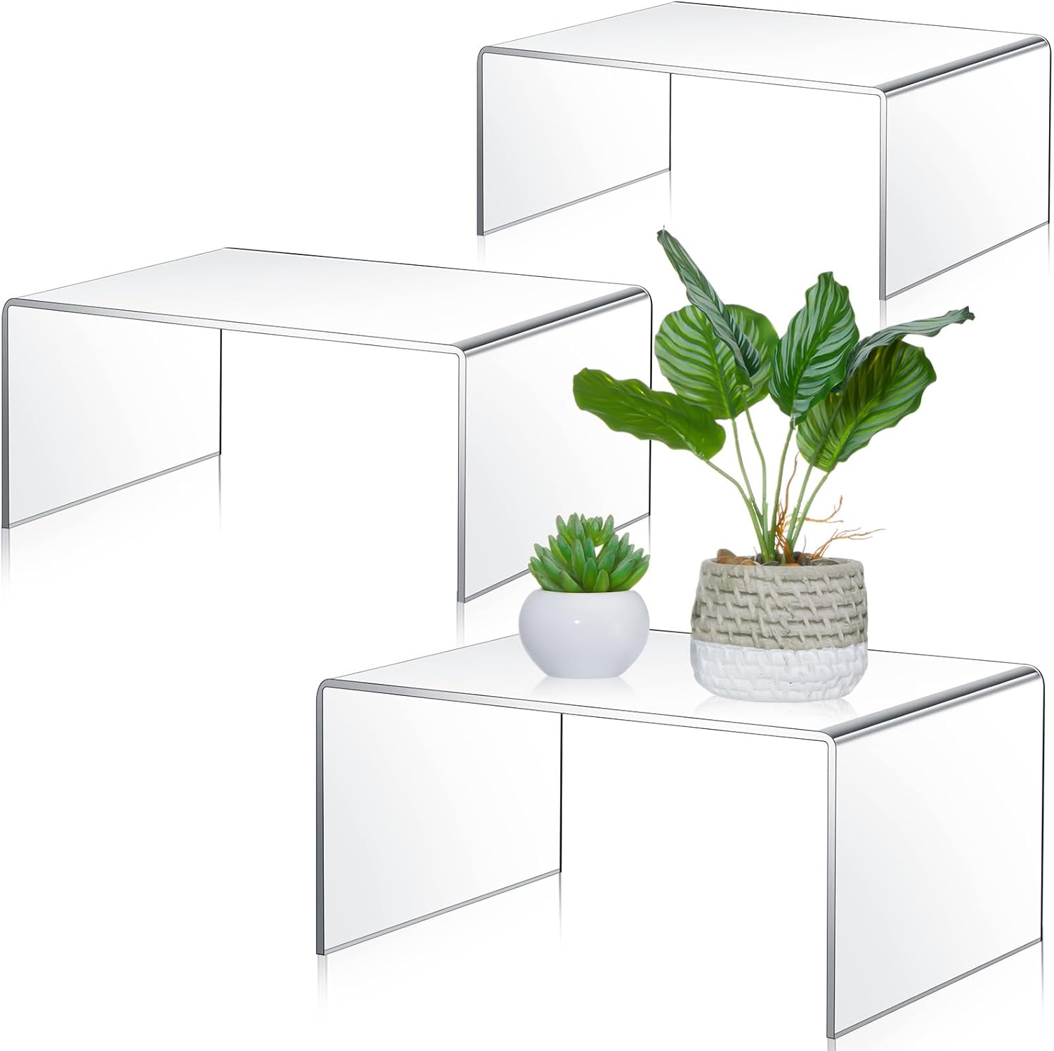 3 Pcs Extra Large Acrylic Display Risers for Collectibles