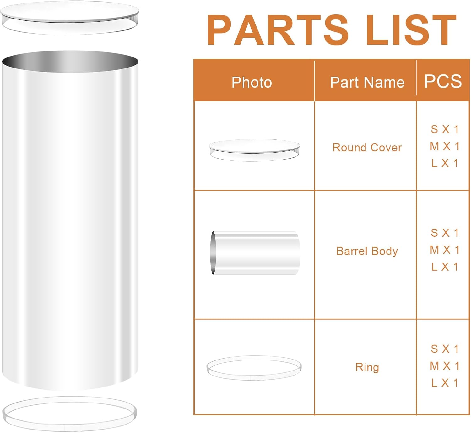 White Cylinder Stands Set of 3 for Parties