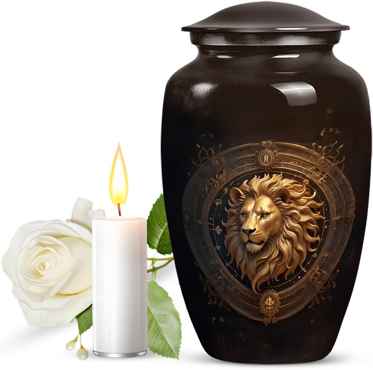 Jagasy Classic Large Cremation Urn with Regal Lion Design