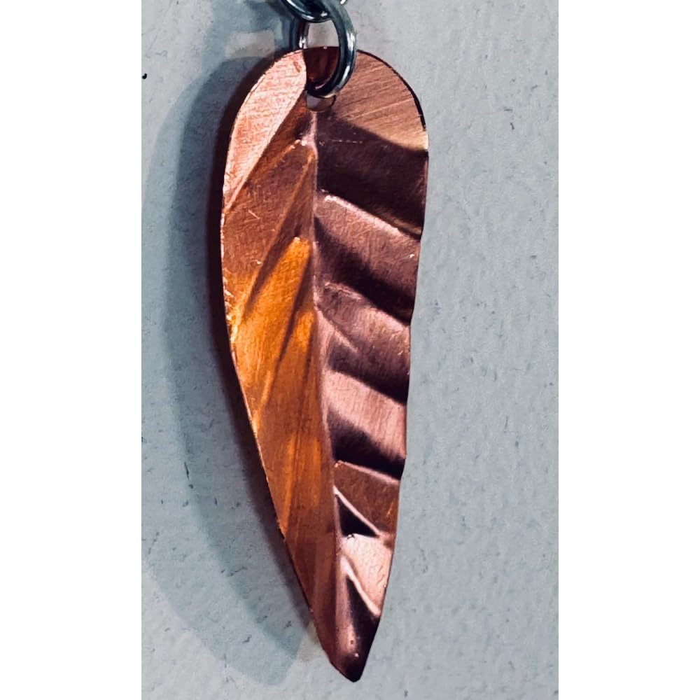 Modern Hammered Copper Leaf Hanging Mobile