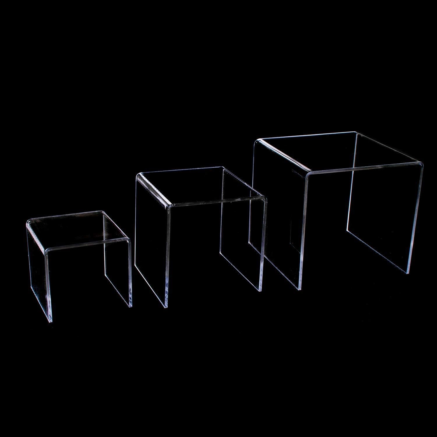 Clear Acrylic Riser Set of Three 3 4 5 Inch