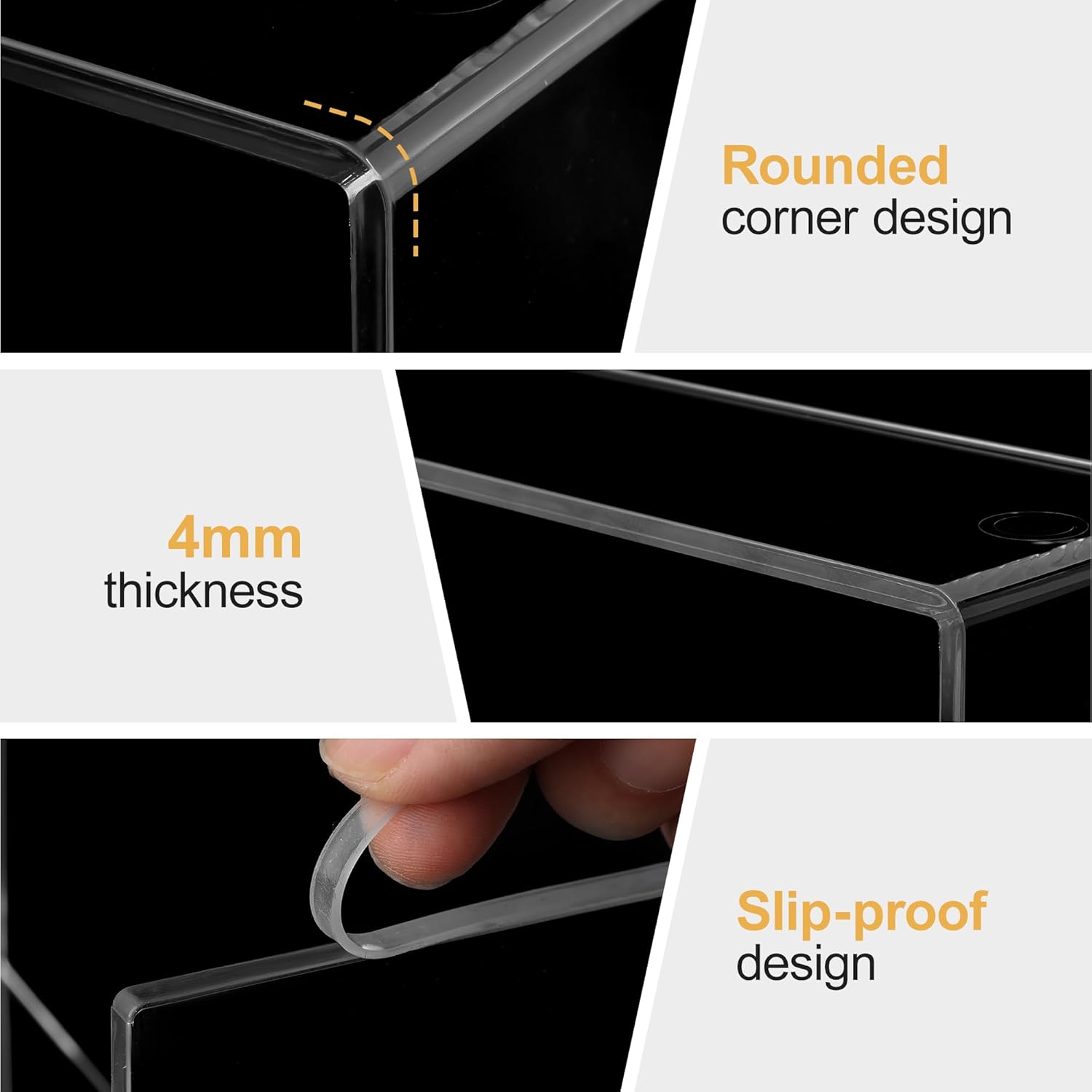 4 Pack Acrylic Risers Display Stands for Collectibles