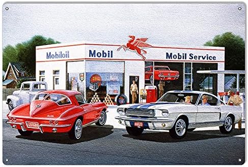 Mobil Pegasus Gas Station Sign by Jack Schmitt 12x18