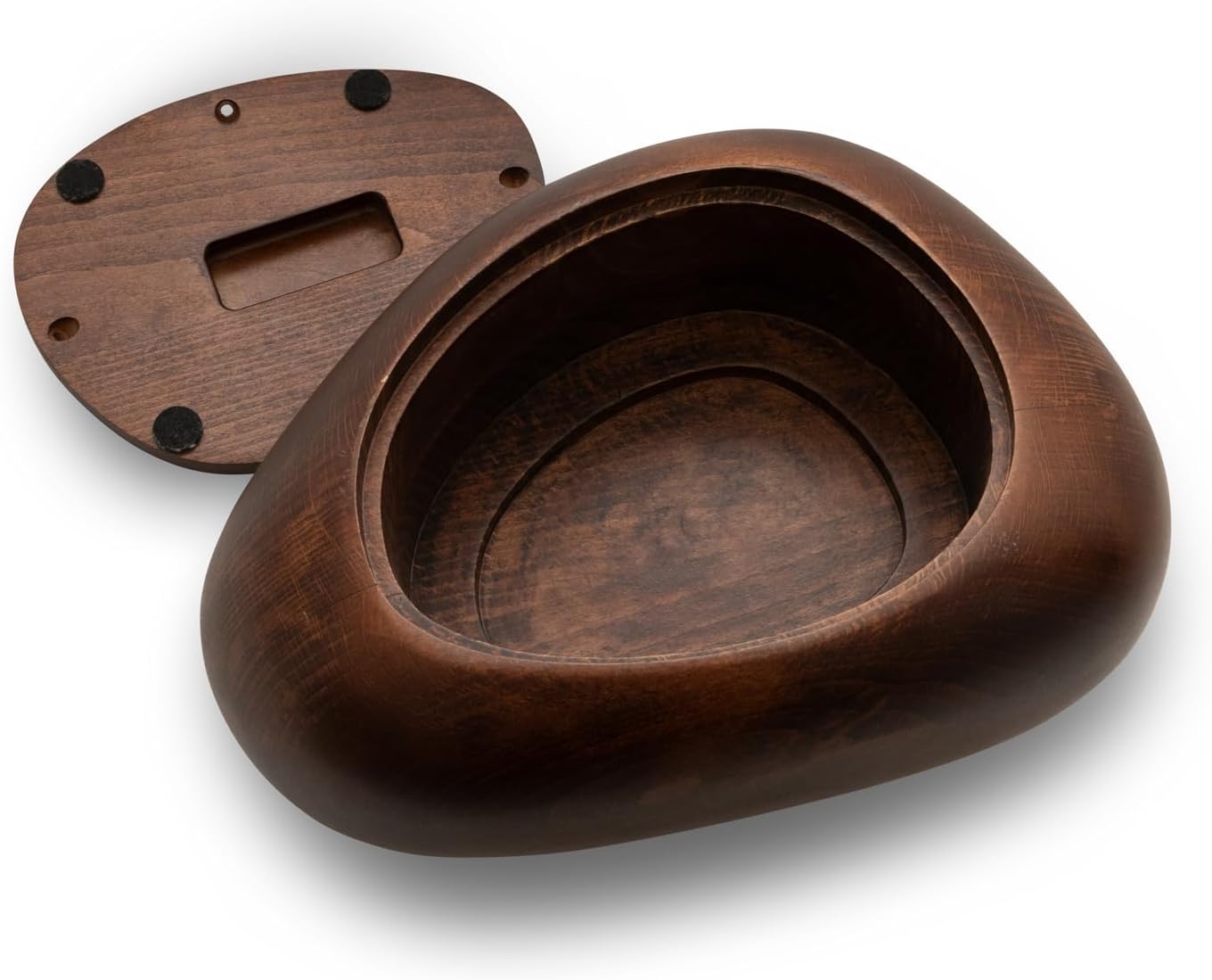 Elegant Wooden River Stone Urn for Ashes - 150 lbs Capacity