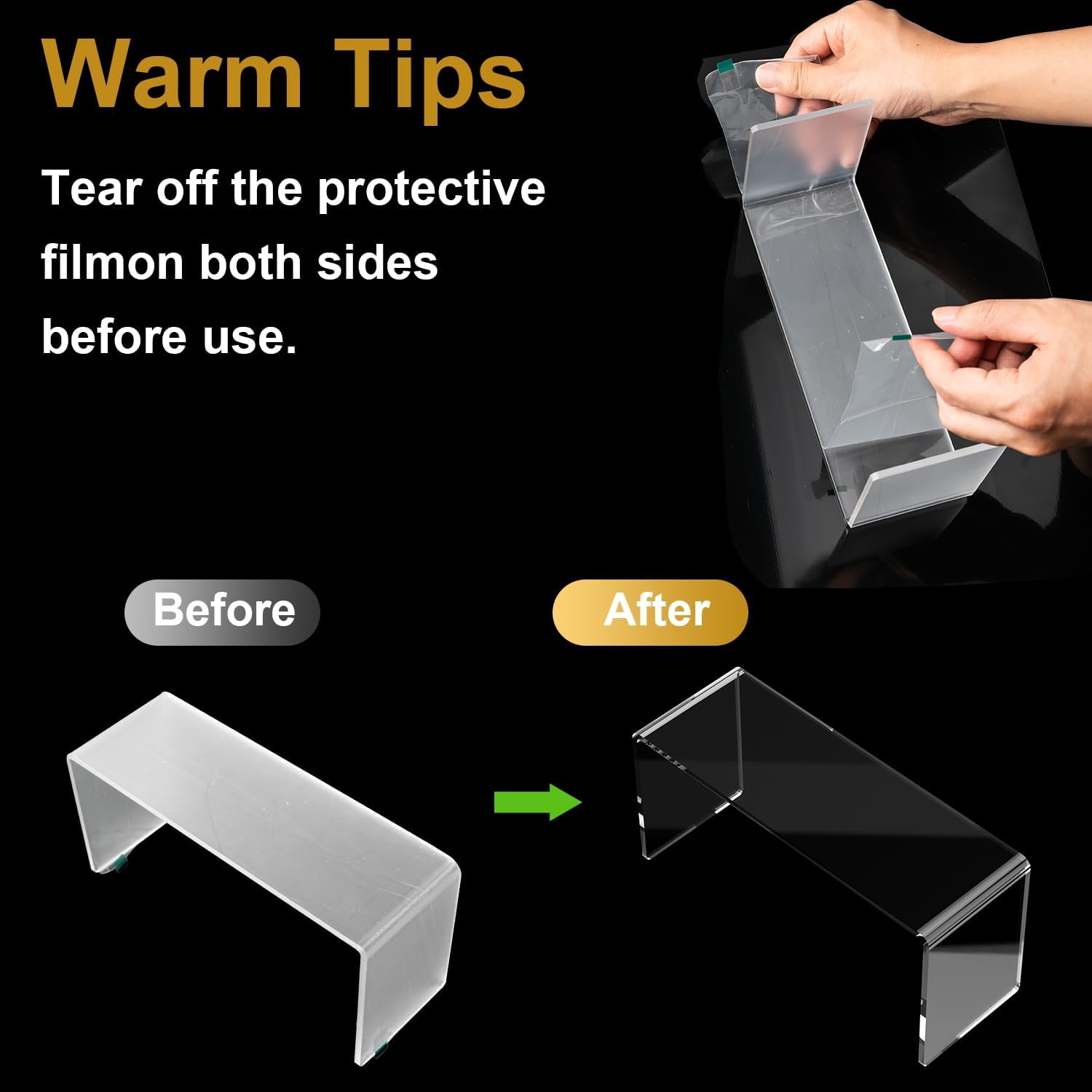Ouskr 6 Pcs Clear Acrylic Display Risers for Shelf
