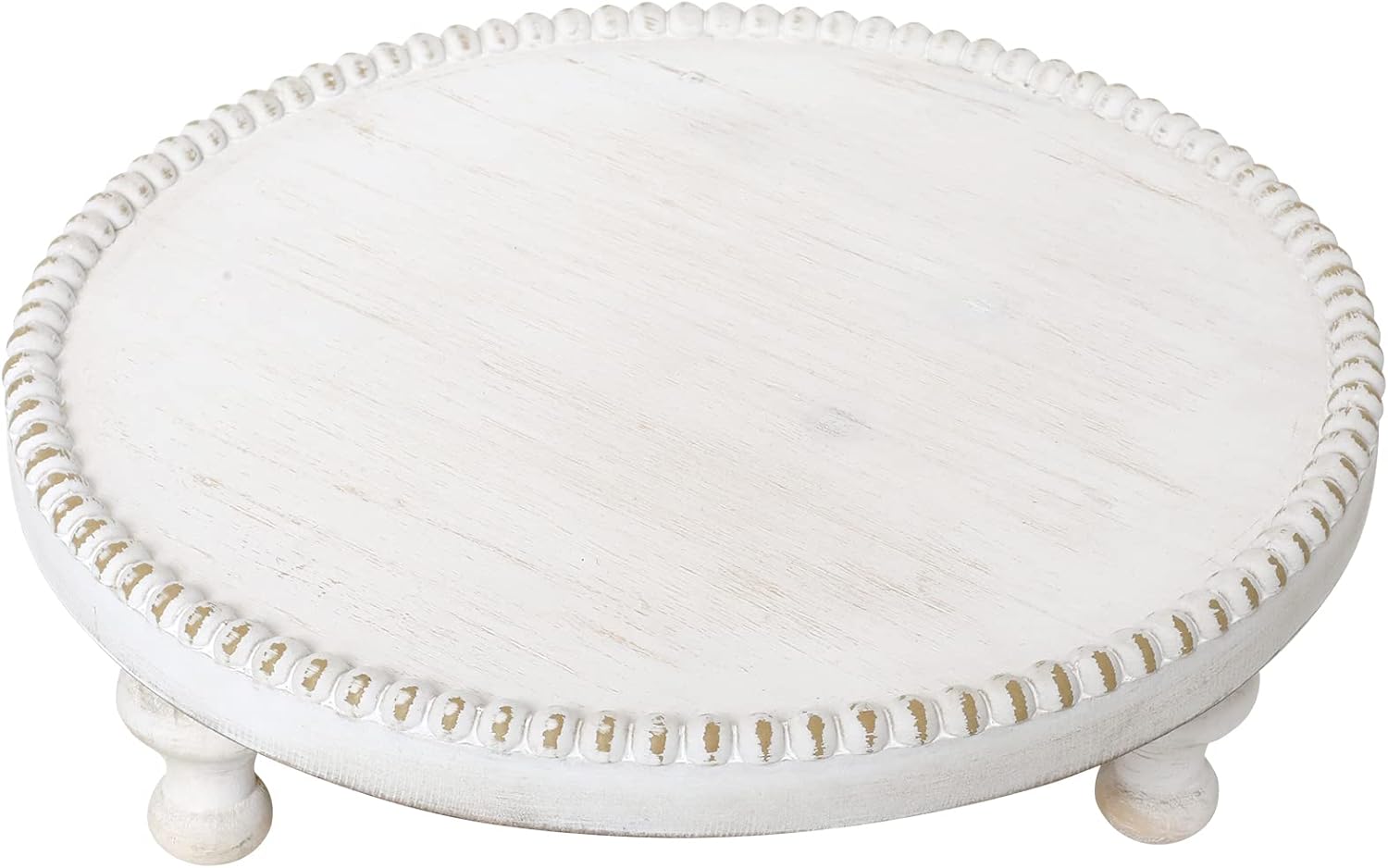 SwallowLiving Rustic White Wood Tray Riser Display Stand