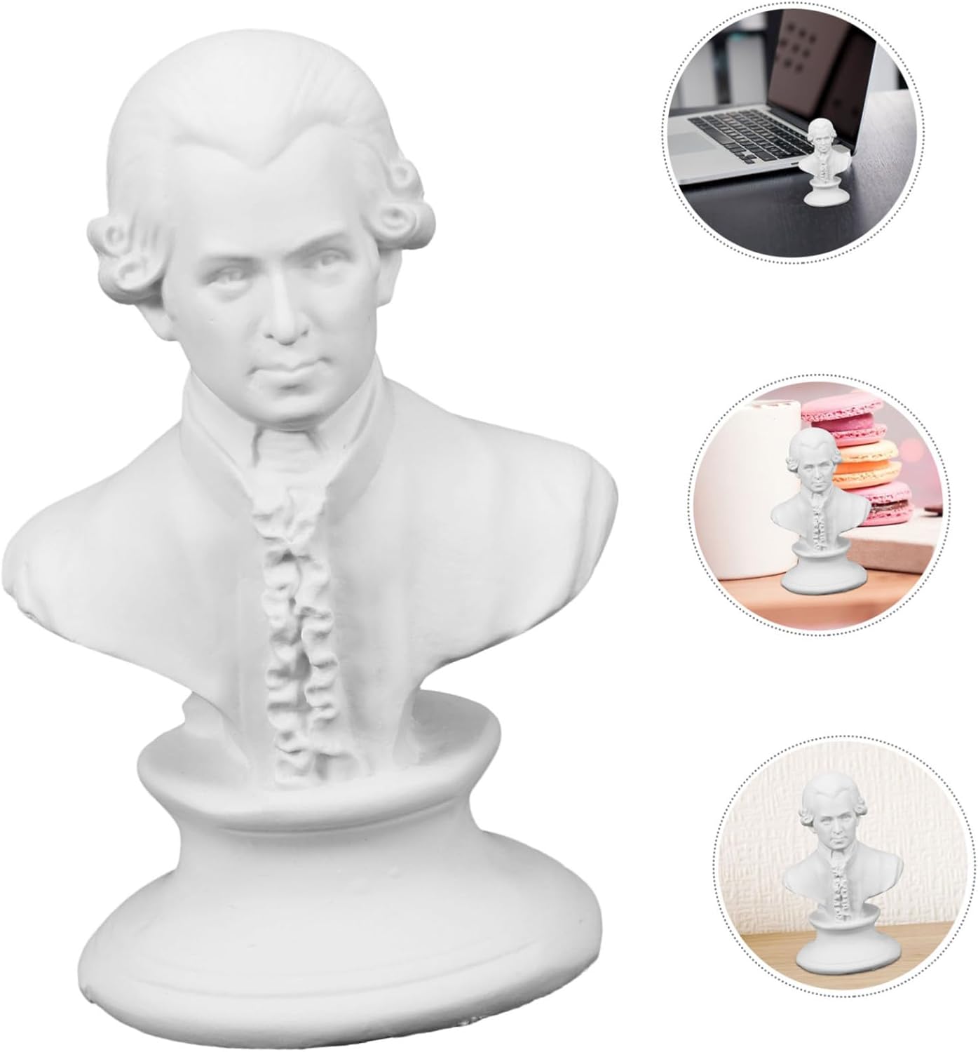 4pcs Mini Musician Bust Sculptures Resin Decor Desktop Statue