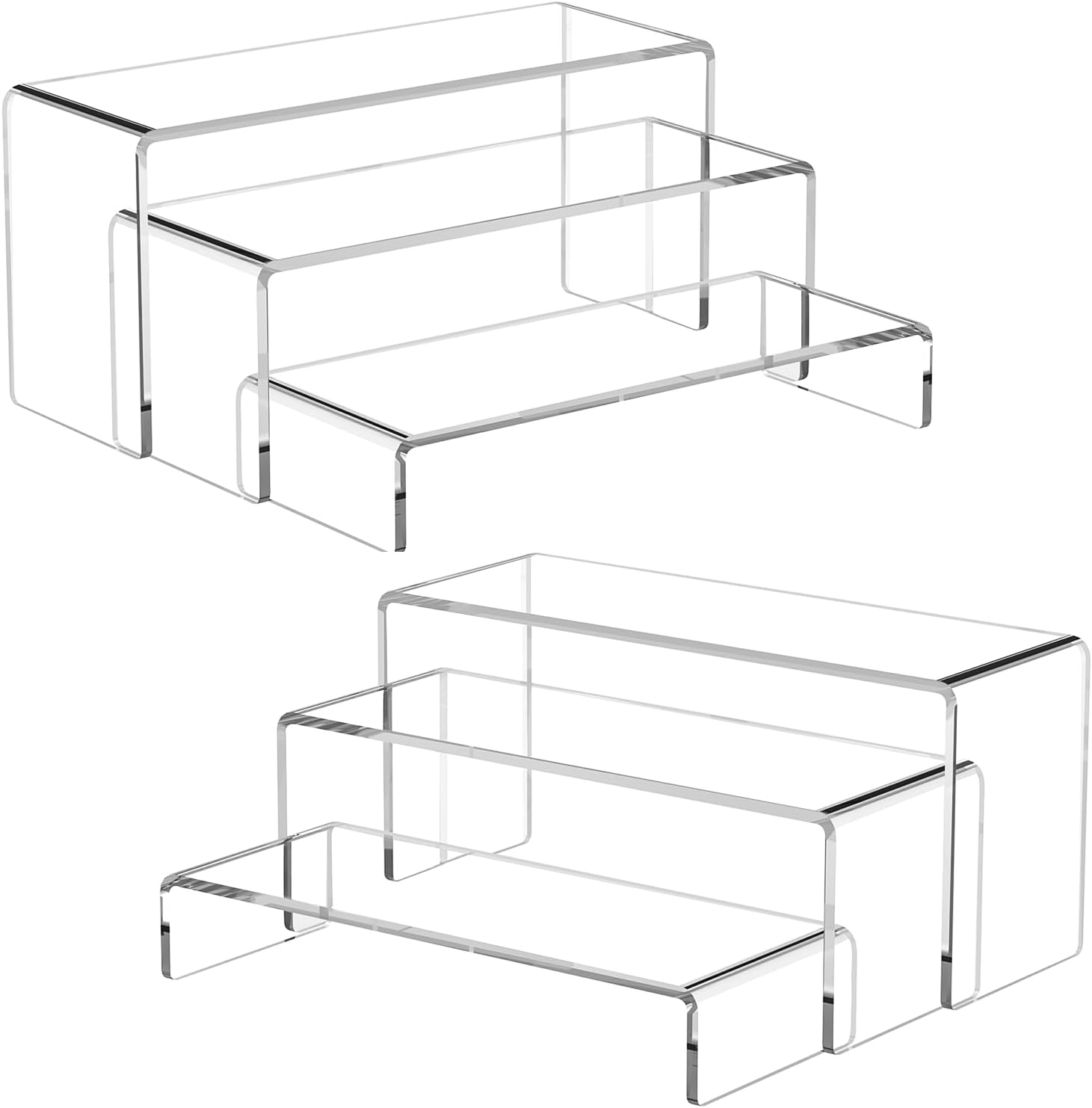 Ouskr 6 Pcs Clear Acrylic Display Risers for Shelf