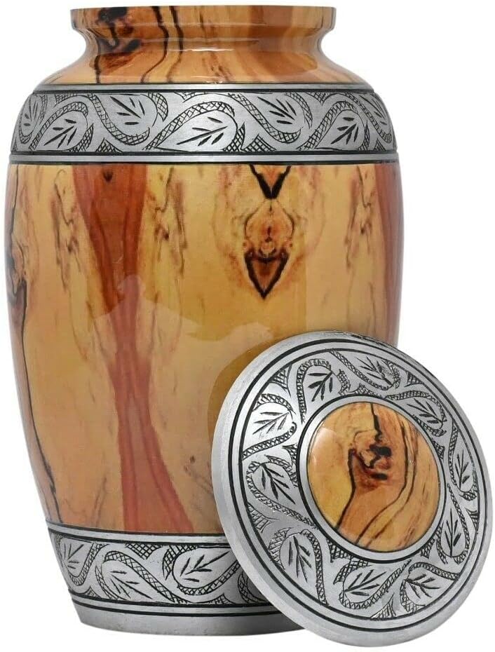 Classic Wood Finish Cremation Urn for Adult Ashes 200 Cubic Inches