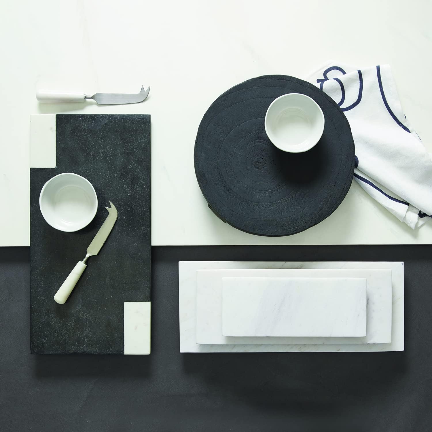 Santa Barbara Design Studio Black Paulownia Wood Pedestal Tray