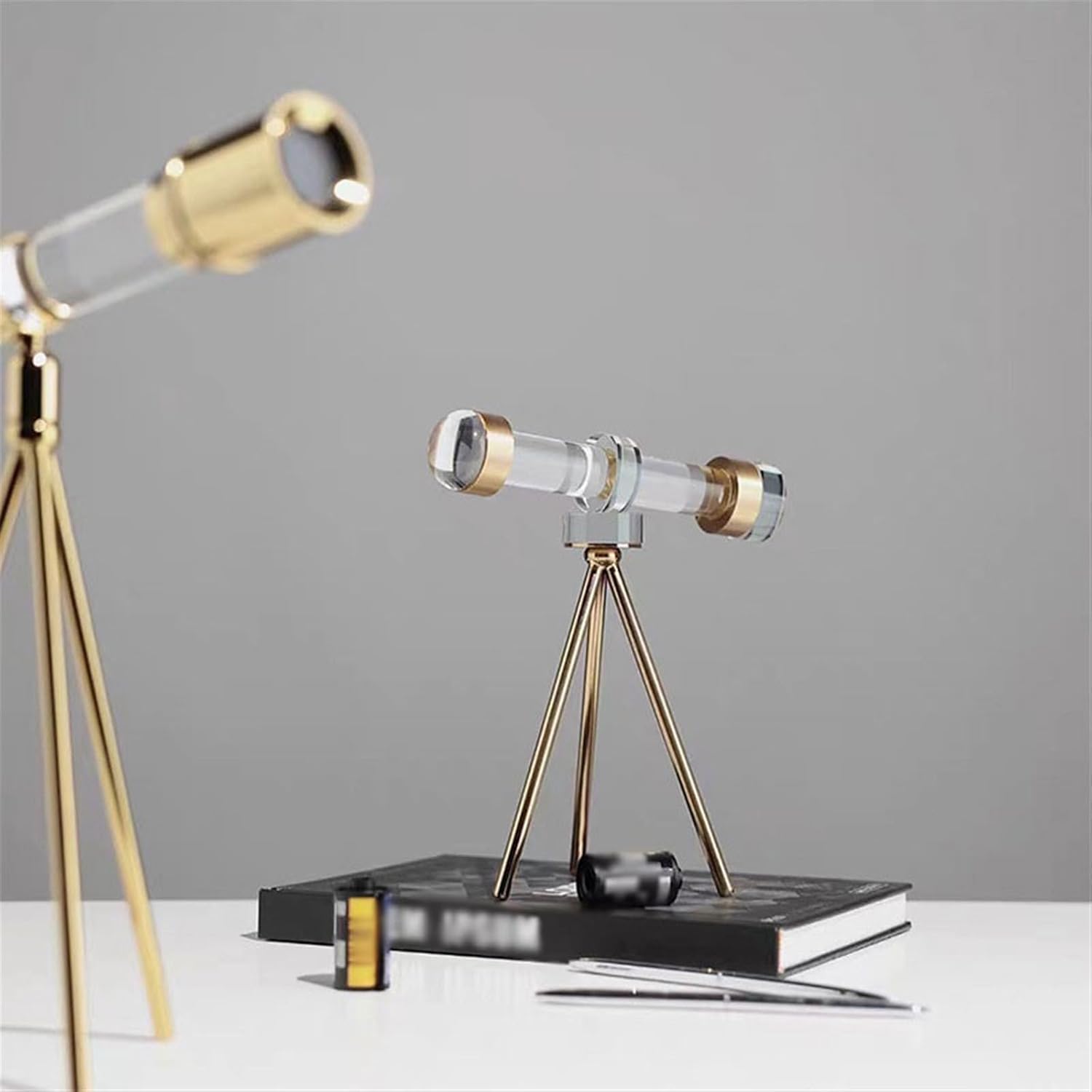 Crystal Telescope Desktop Decor Luxury Statue
