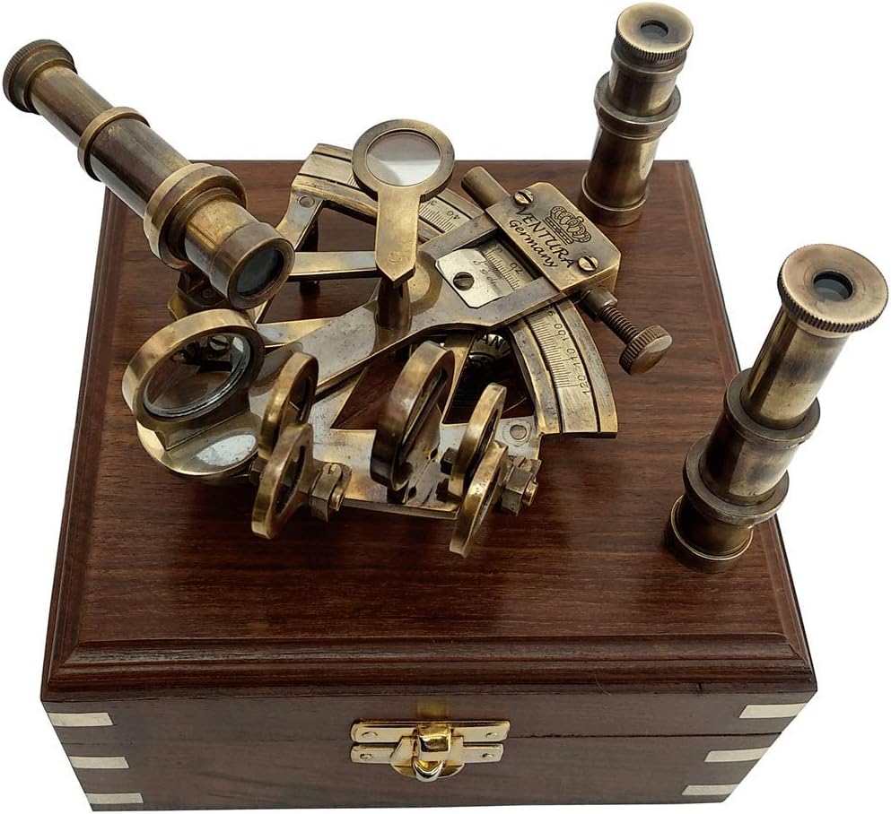 Marine Sextant - Cool Nautical Decor - Antique Brass Finish