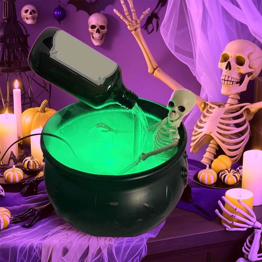Halloween Decor Cauldron with Floating Potions and Diffuser