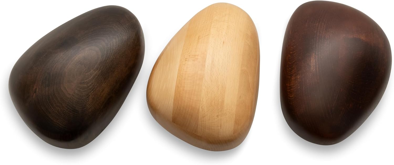 Elegant Wooden River Stone Urn for Ashes - 150 lbs Capacity