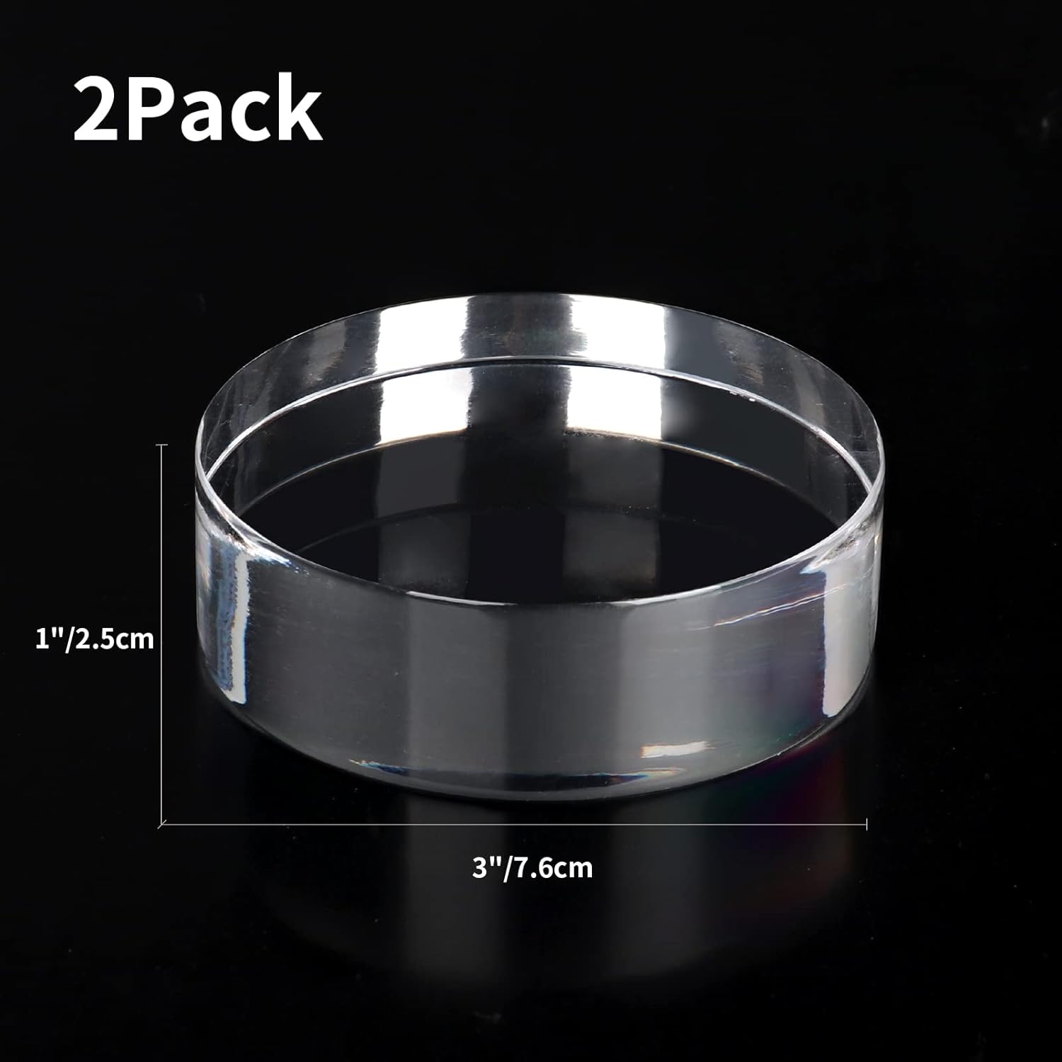 Hewomate Acrylic Display Block 2 Piece 3x3x1 Inch