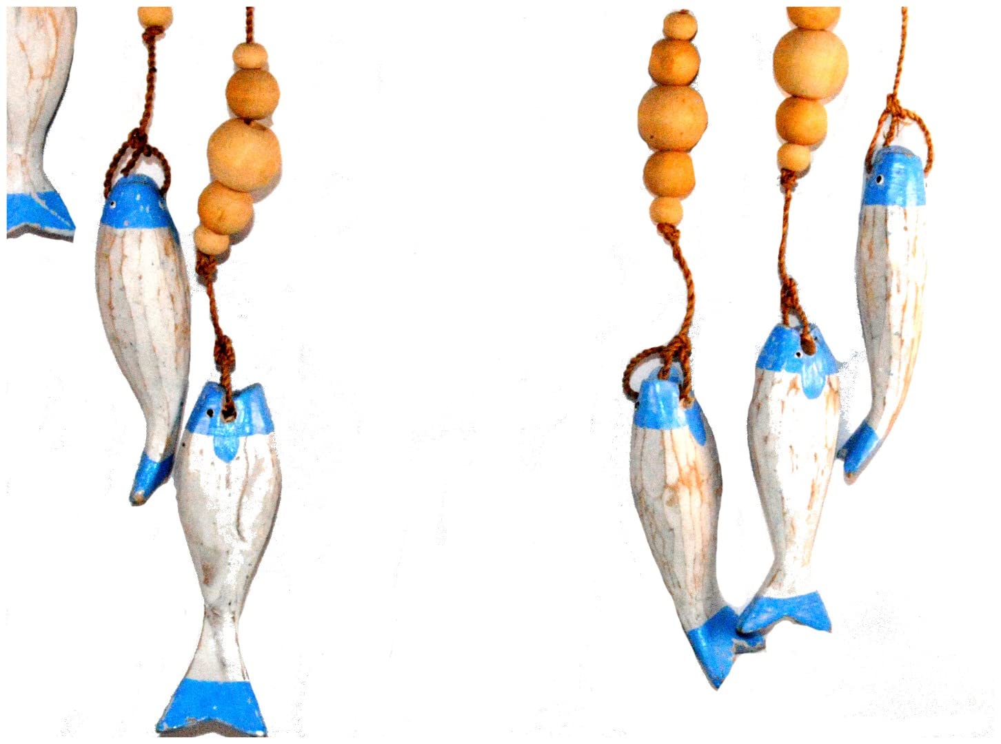 Fair Trade Driftwood Fish Mobile 3 Layer Blue