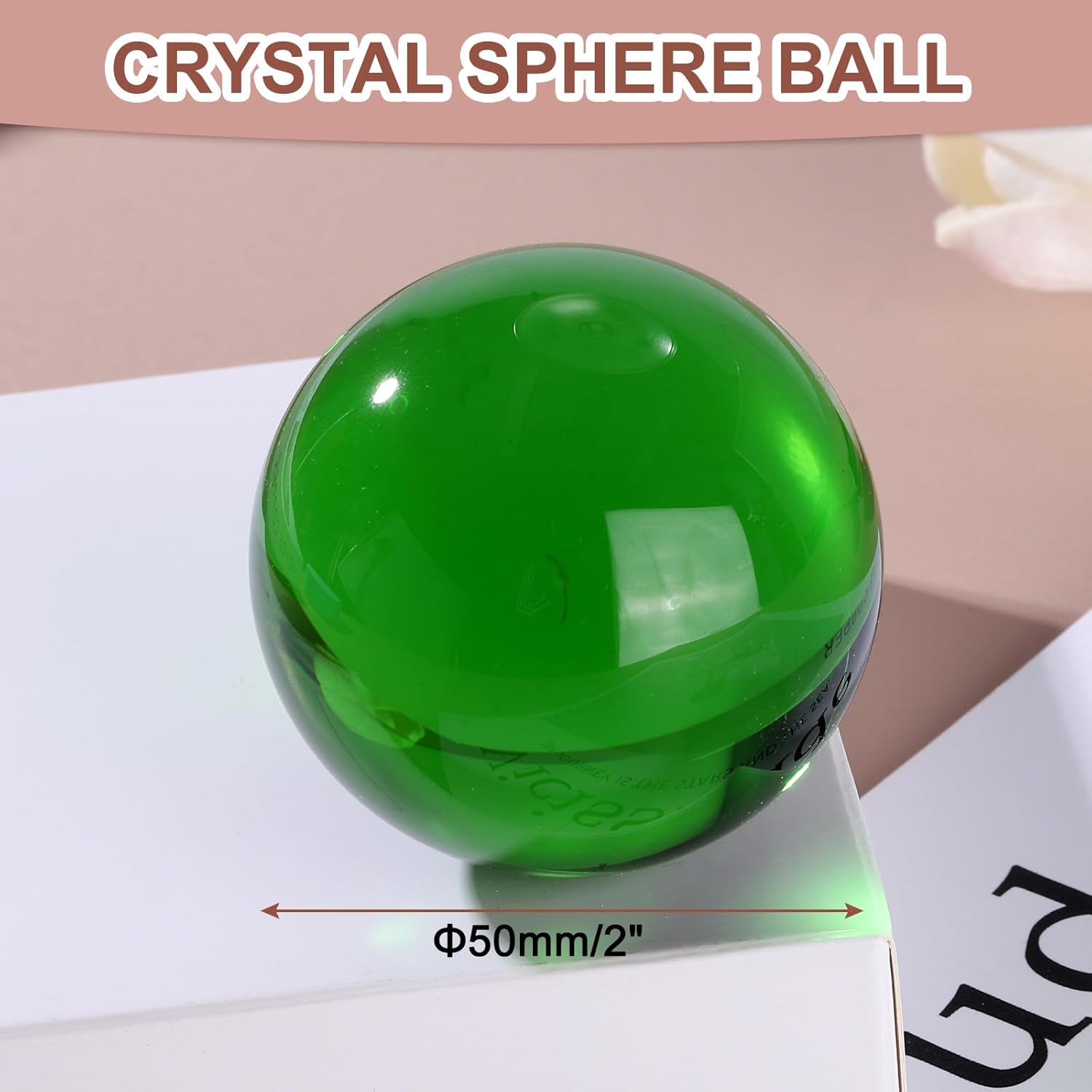 UXCELL 50mm 2 Inch Green Crystal Sphere Ball Decorative
