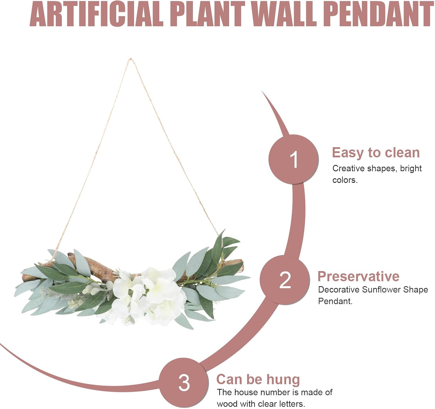 IMIKEYA Artificial Eucalyptus Decorative Wall Swag