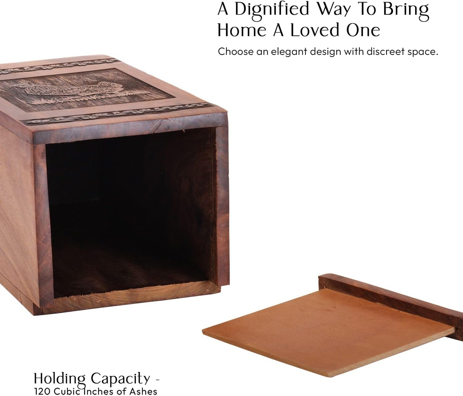 Chicken Themed Wooden Urn for Human Ashes 1125 Inch