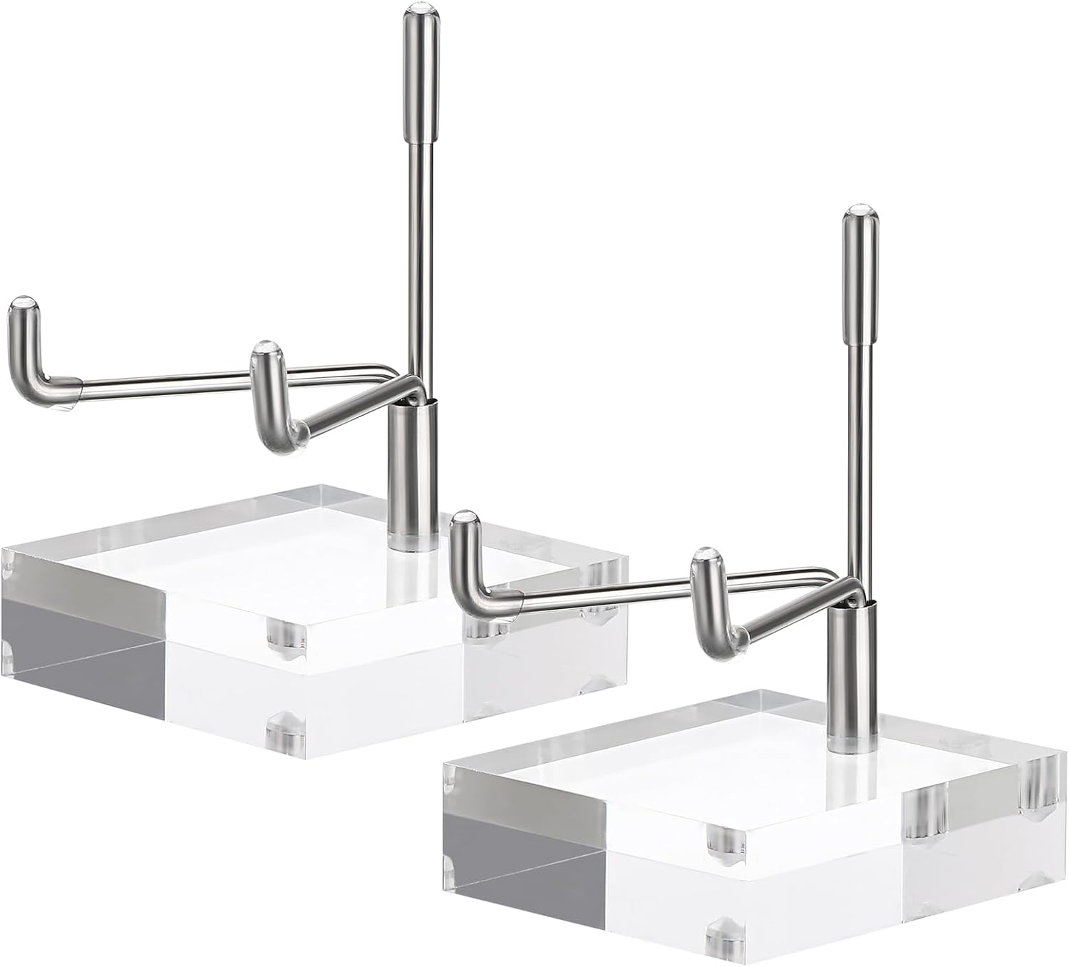 Hipiwe 2 Pcs Clear Acrylic Display Stand Holder with Adjustable Metal Arms Easel