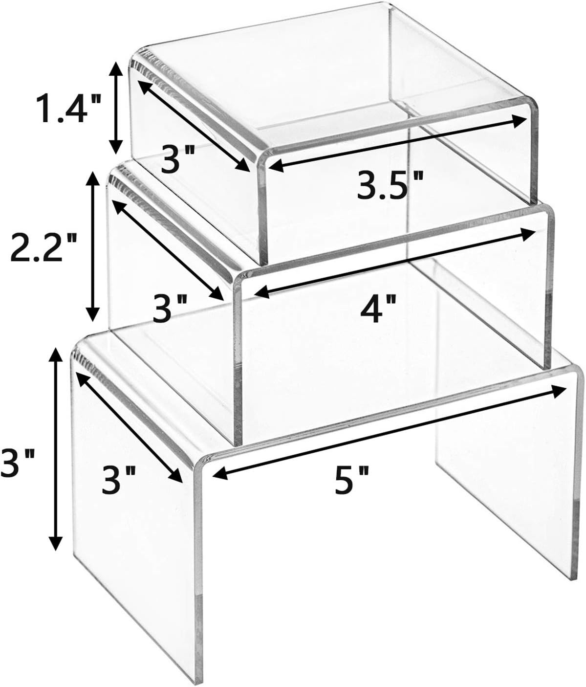 Hedume 9-Piece Clear Acrylic Display Riser Set