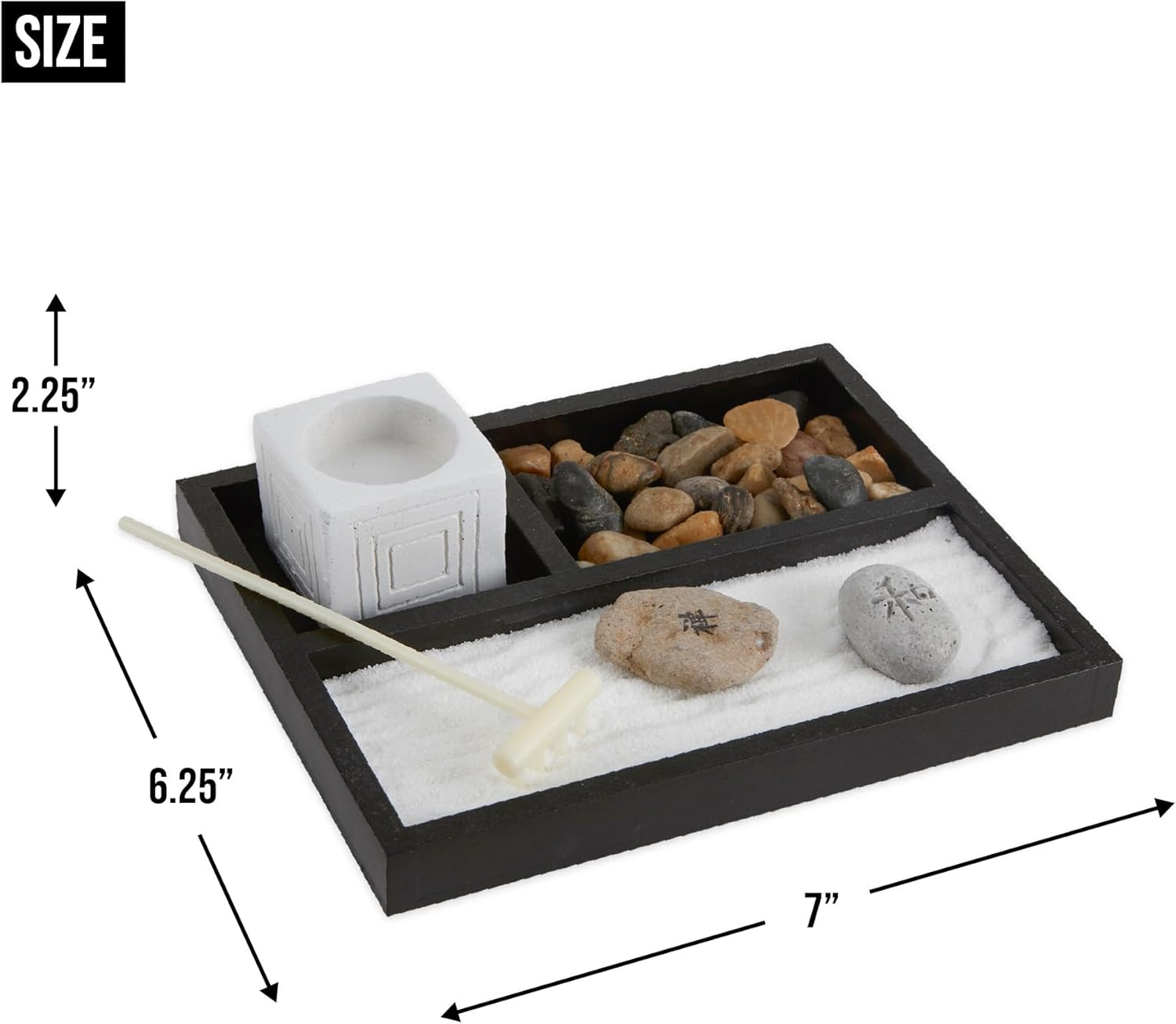 Zingz Thingz Wooden Zen Garden Kit for Home Decor
