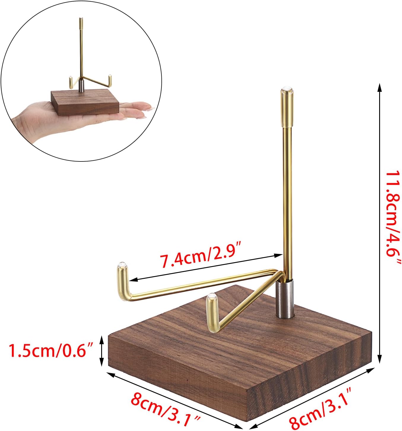 Hipiwe Adjustable Metal Arms Display Easel with Wooden Base