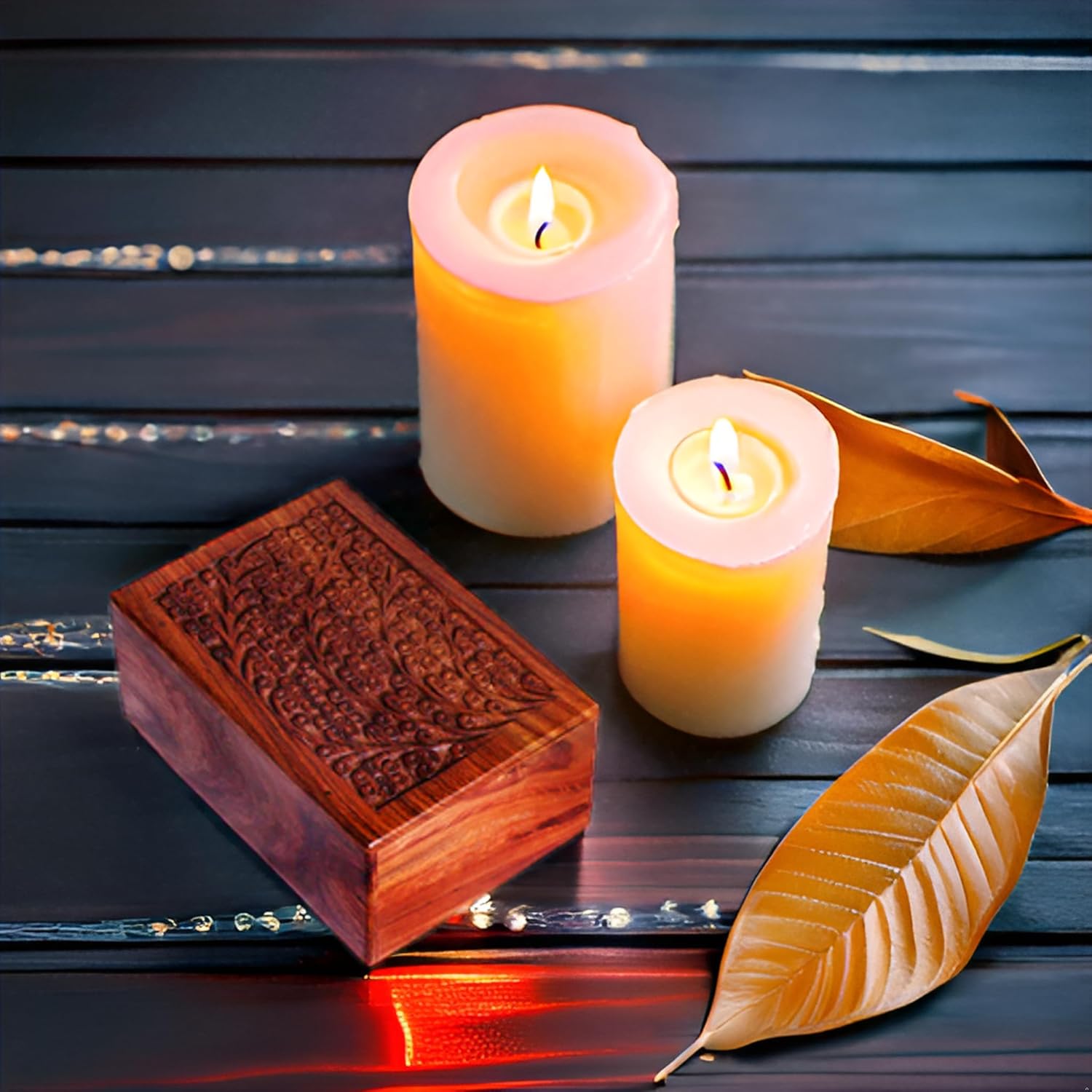 Wooden Urn for Human and Pet Ashes - Decorative Keepsake