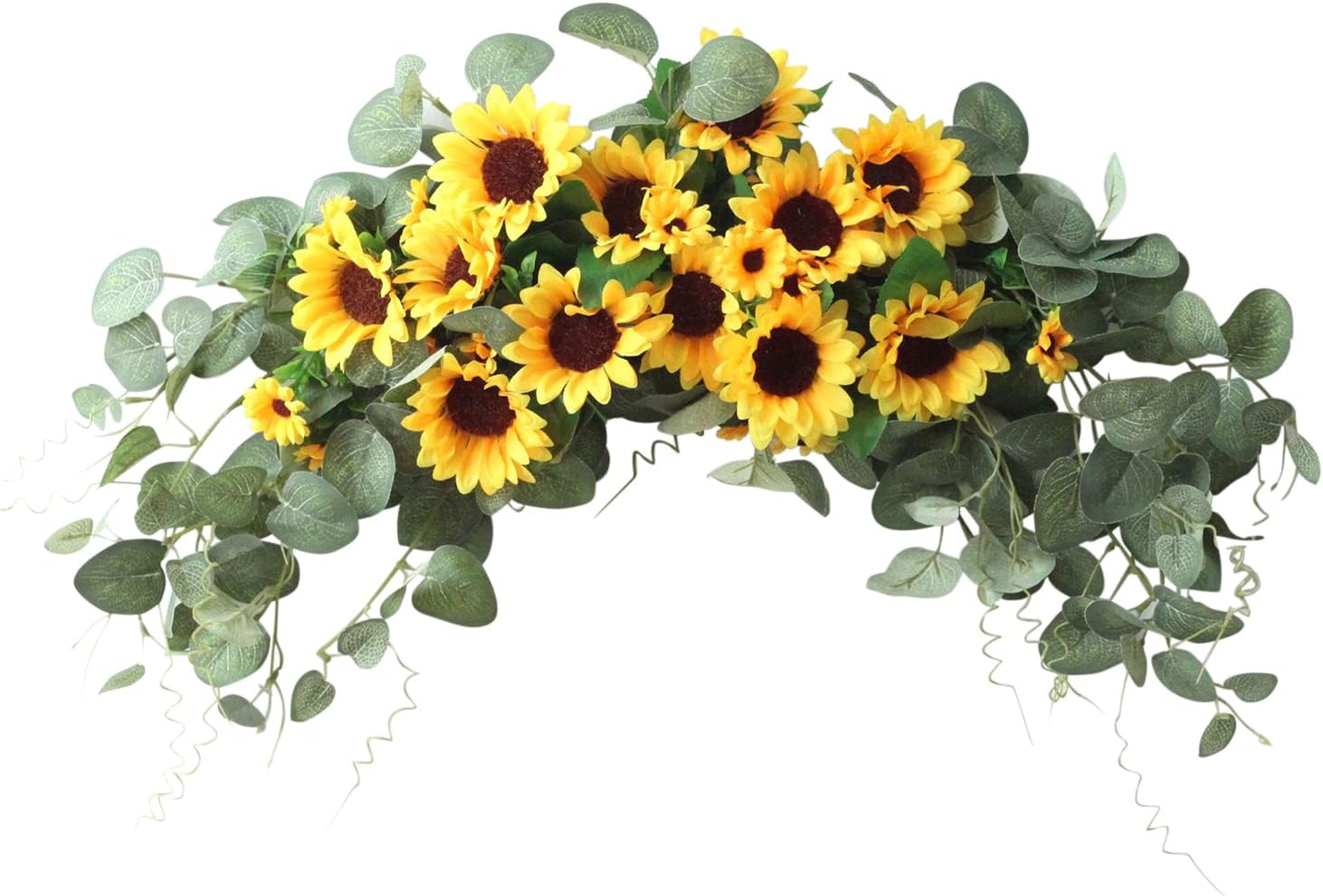 DCQRY Artificial Sunflower Swag with Eucalyptus