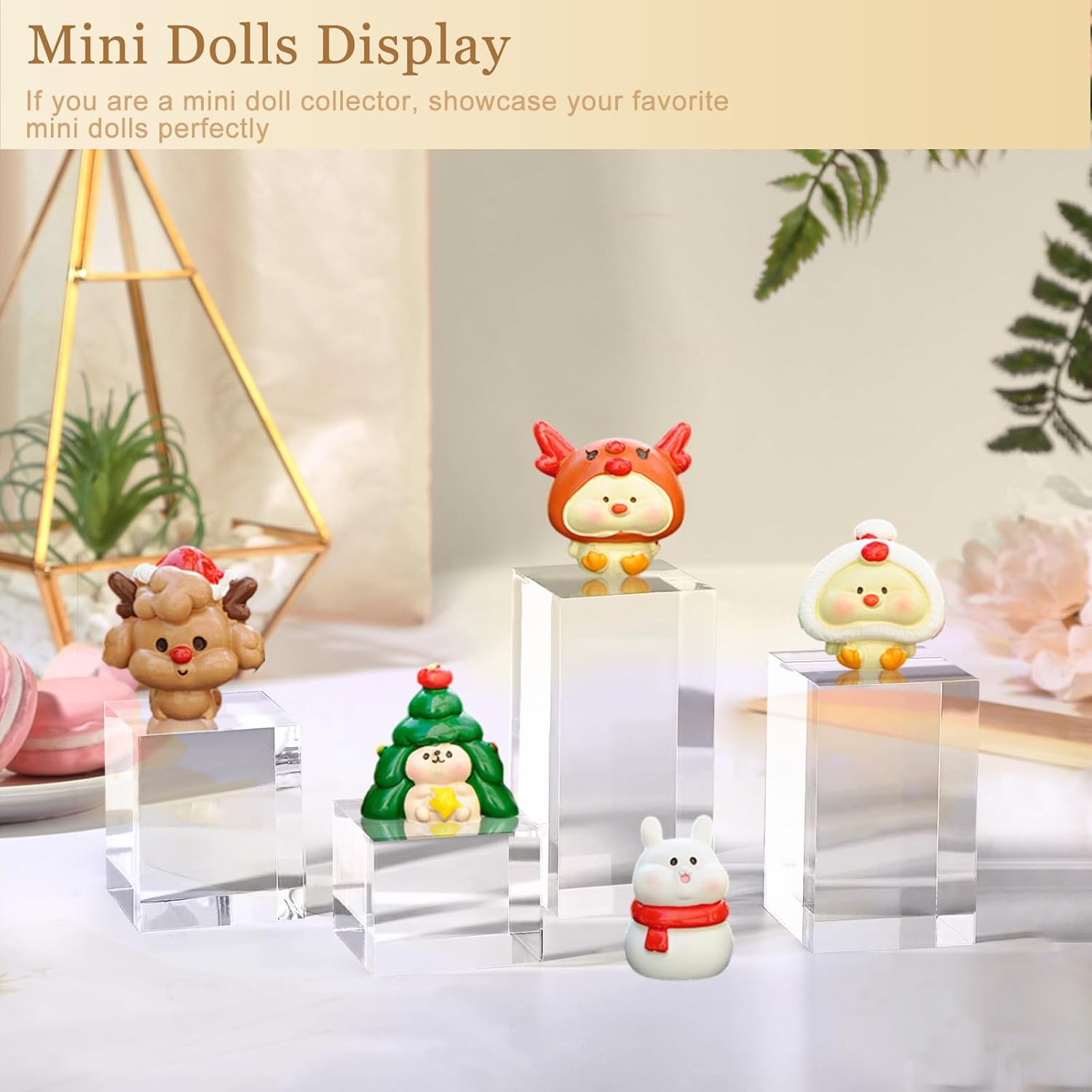 4Pcs Clear Acrylic Blocks for Display Riser Stands