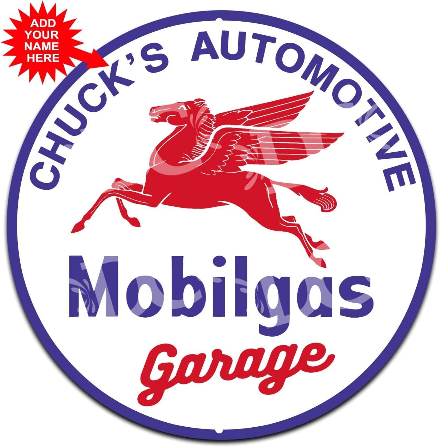 Decorative Concepts Mobile Gas Station Personalized Metal Wall Sign