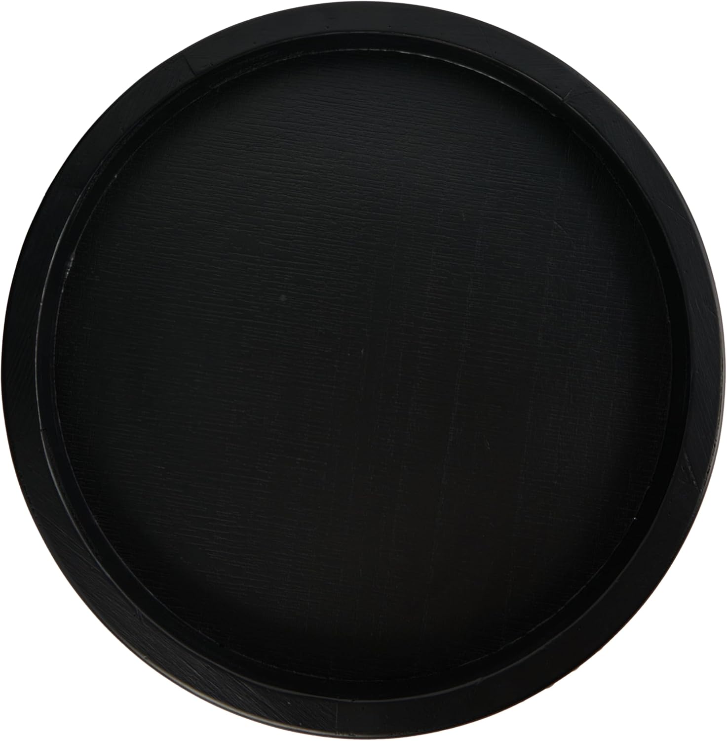 Creative Co-Op Decorative Wood Tray with Hobnail Edge Black