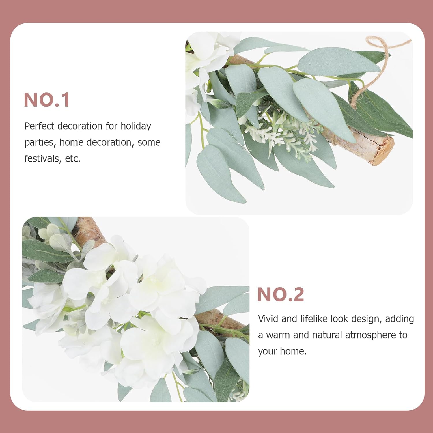 IMIKEYA Artificial Eucalyptus Decorative Wall Swag