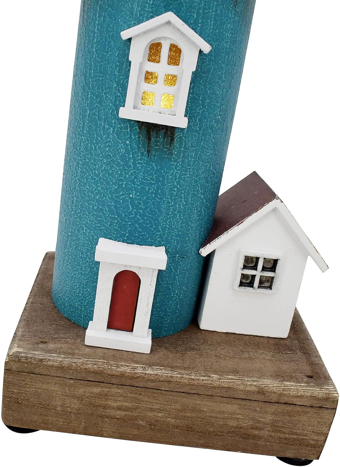 K KILIPES Wood Lighthouse Nautical Decor LED Nightlight Centerpiece