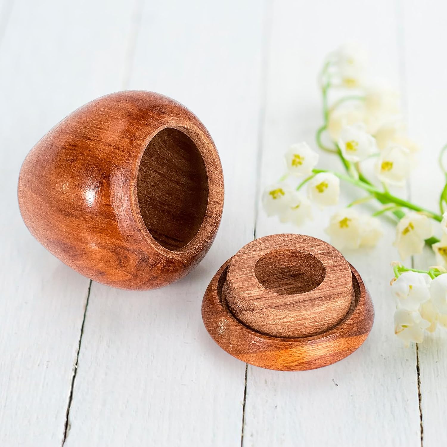 VACONICO 2 Pack Mini Wooden Ash Urns with Velvet Pouches