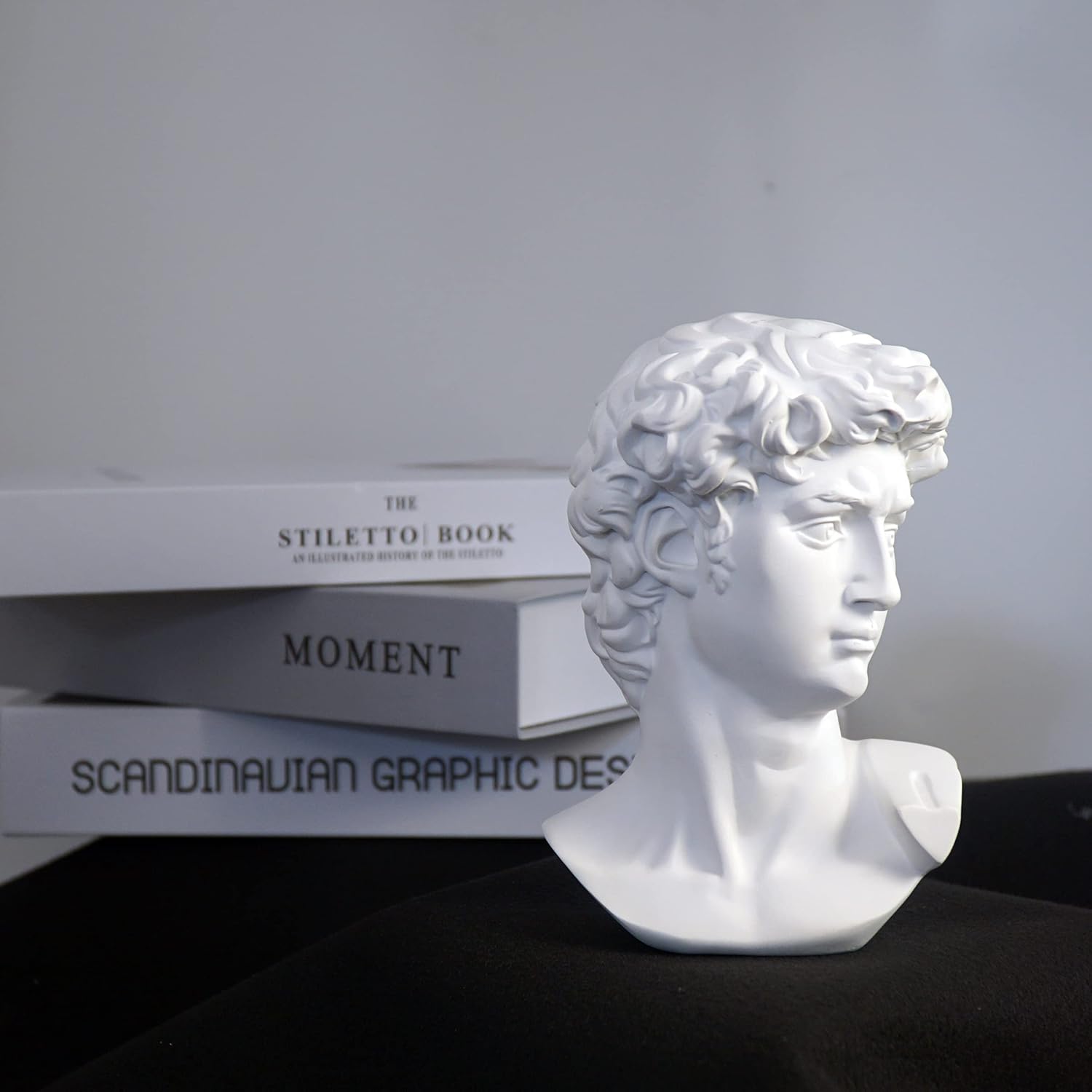 Michelangelos David Bust Statue 6 Inch White