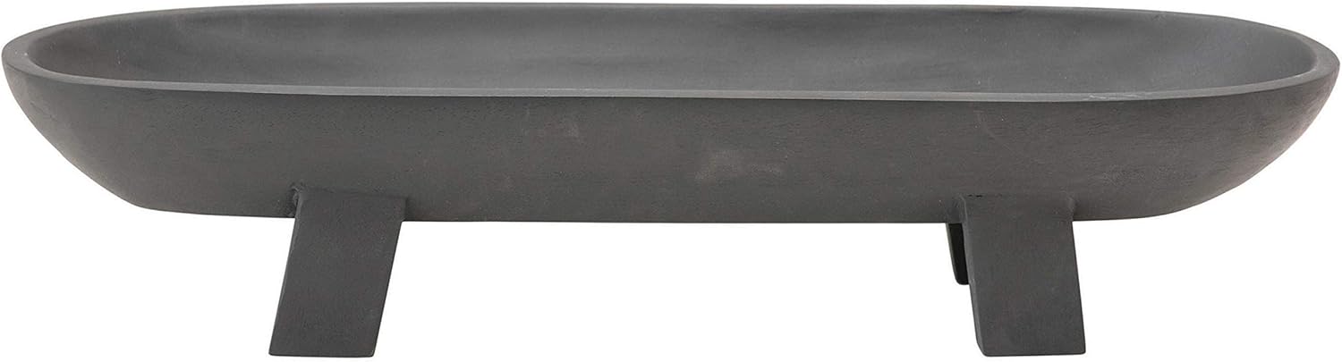 Bloomingville Mango Wood Footed Black Tray