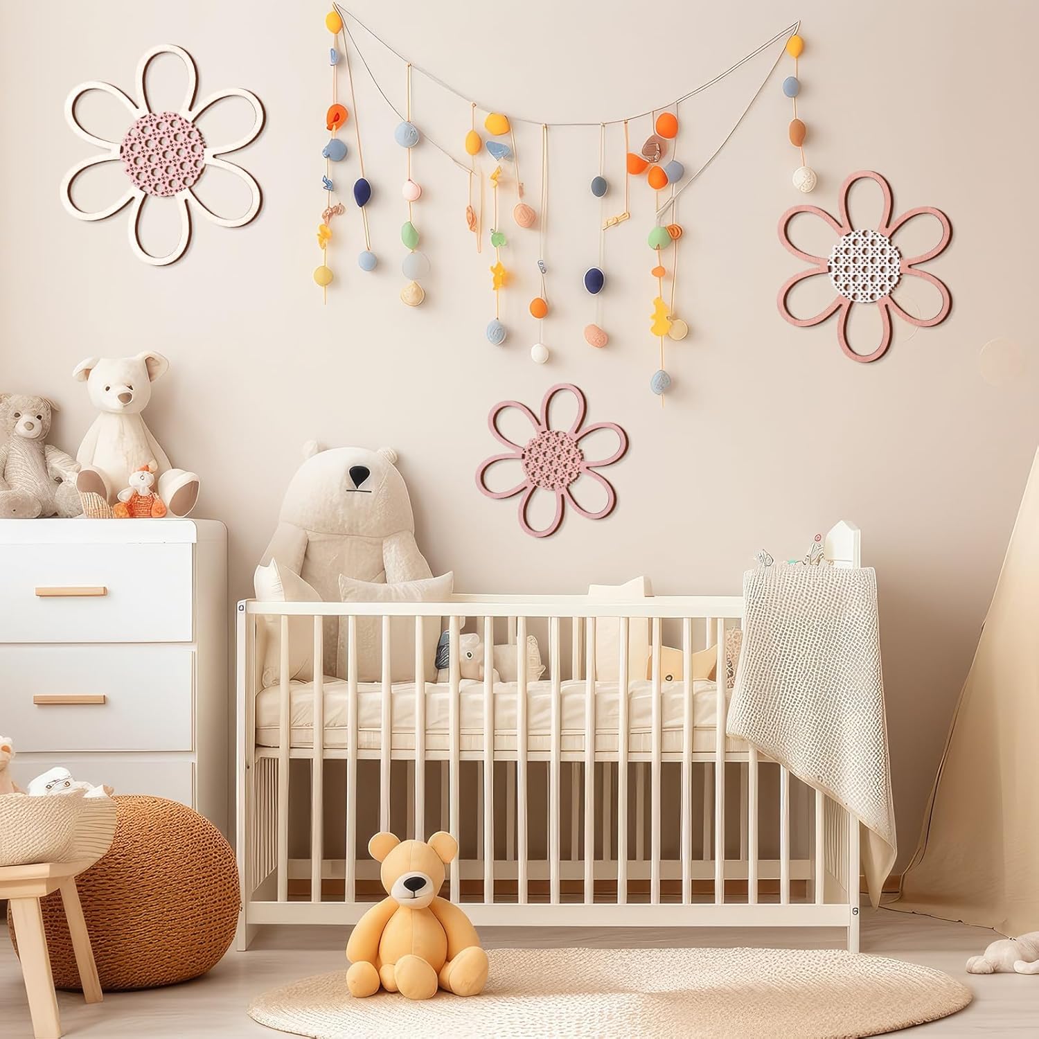 Maitys 3 Piece Boho Daisy Wall Decor Set
