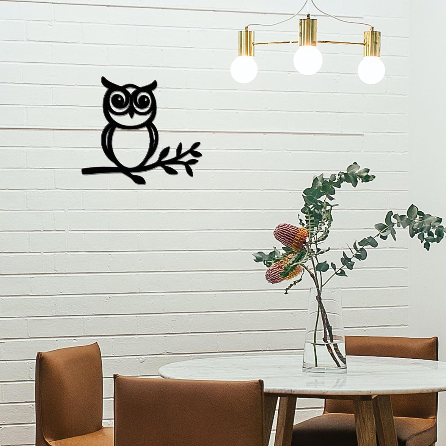 Zzbakress Owl and Olive Leaf Wall Sculpture