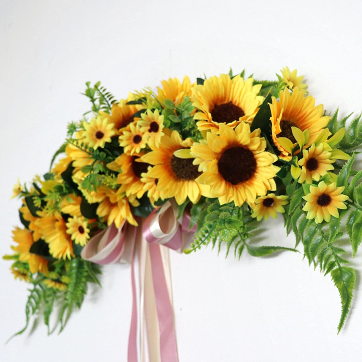 29 Inch Artificial Sunflower Swag for Wall Fireplace Decor