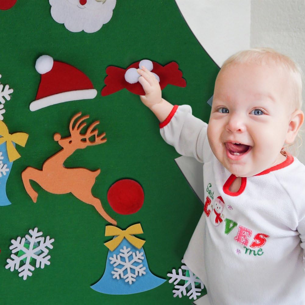 3ft DIY Felt Christmas Tree Set with 26 Ornaments for Kids